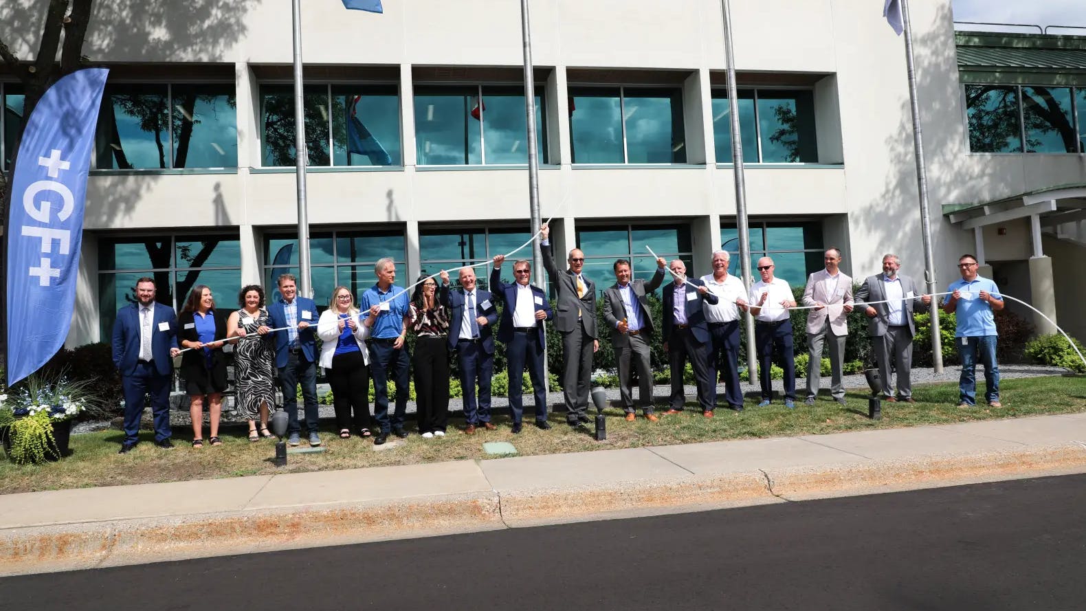GF officials and employees at the ribbon cutting ceremony.