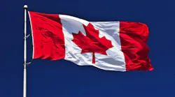 Canadian flag, blowing in the wind