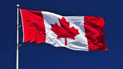 Canadian flag, blowing in the wind