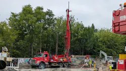 As the groundbreaking ceremony took place, drilling commenced on the first of the project's geothermal wells.