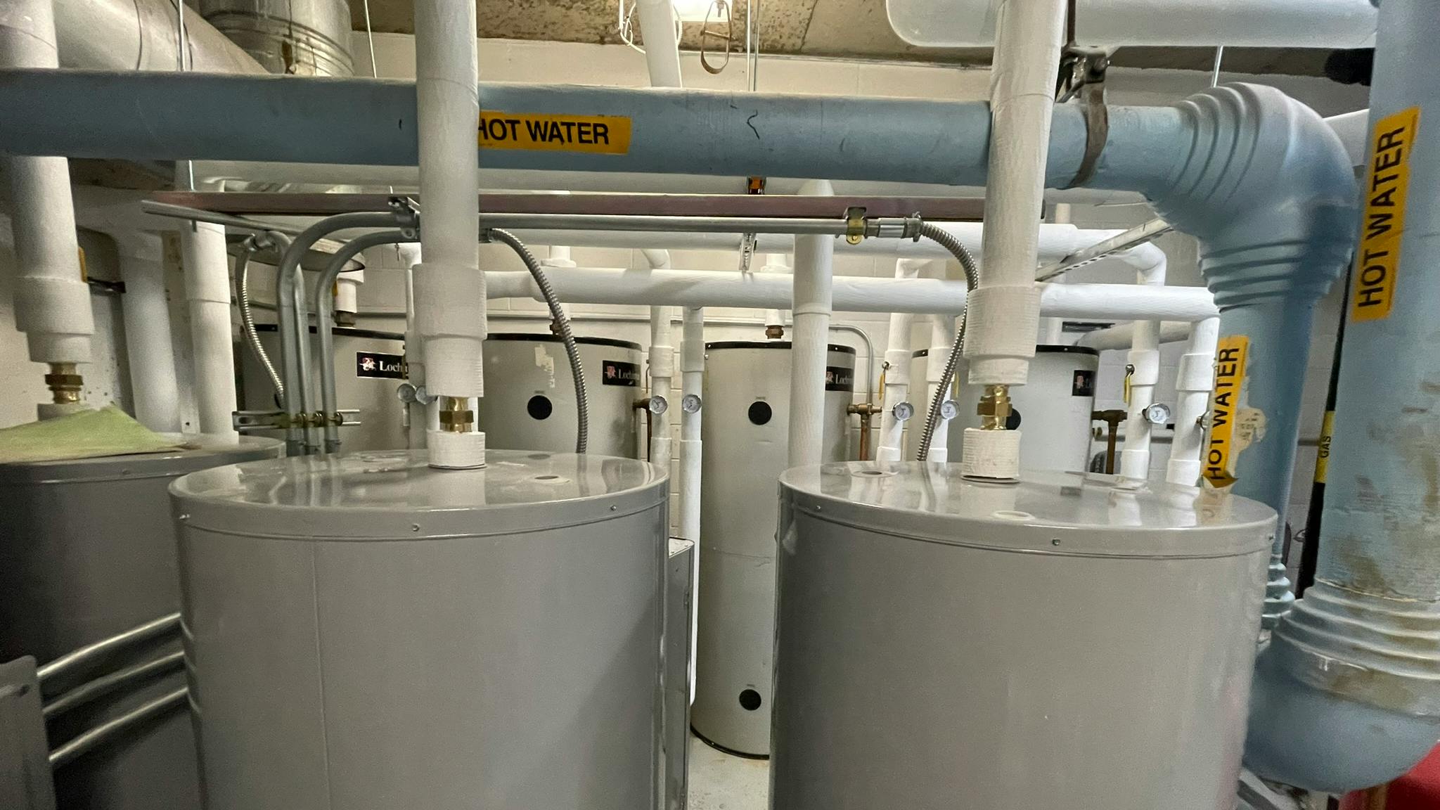 A view of the finished mechanical room at 212 Warren Street.