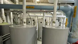 A view of the finished mechanical room at 212 Warren Street.