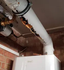 A failing boiler vent.