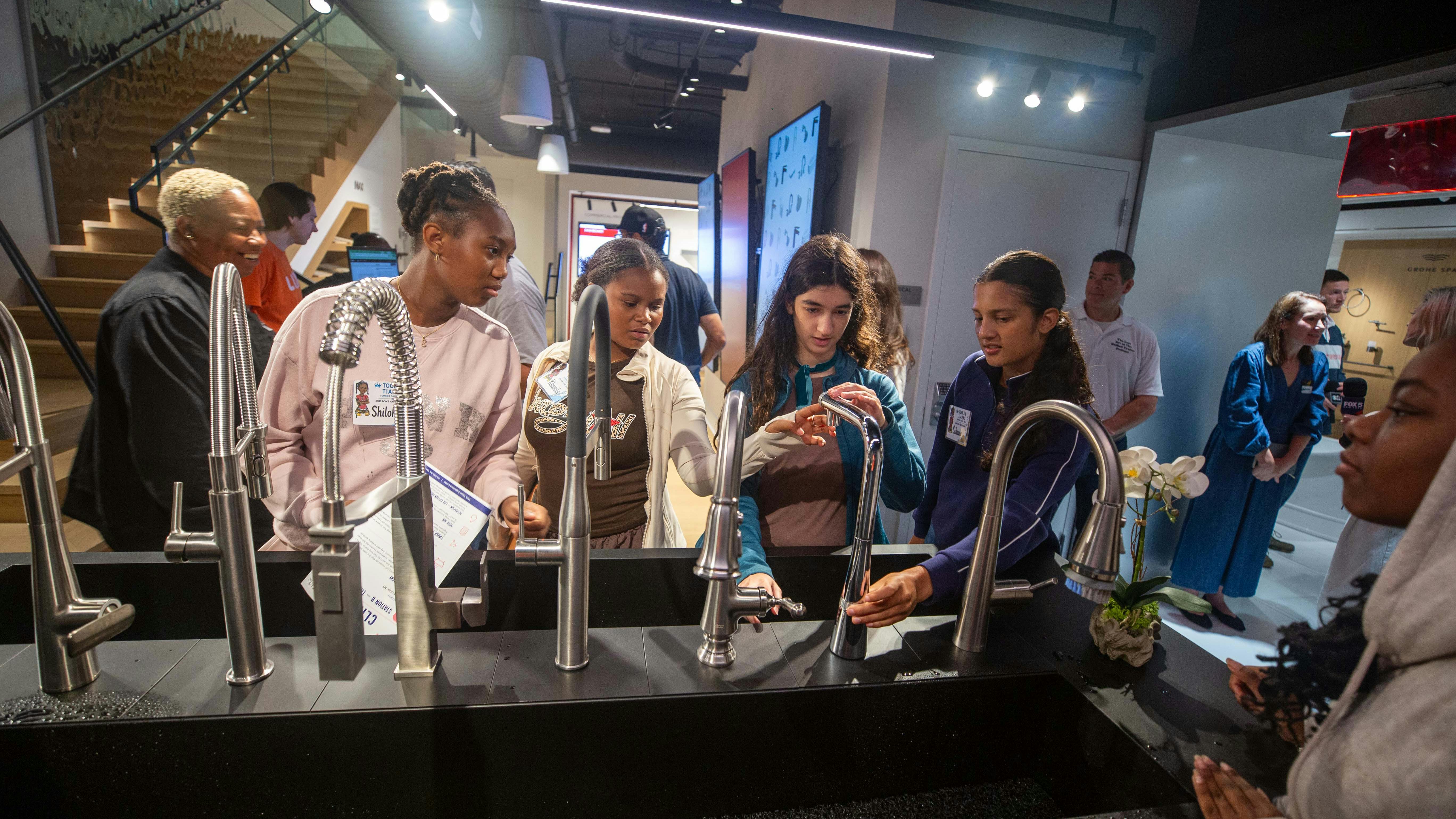Campers at the LIXIL Water Experience Center in New York City.