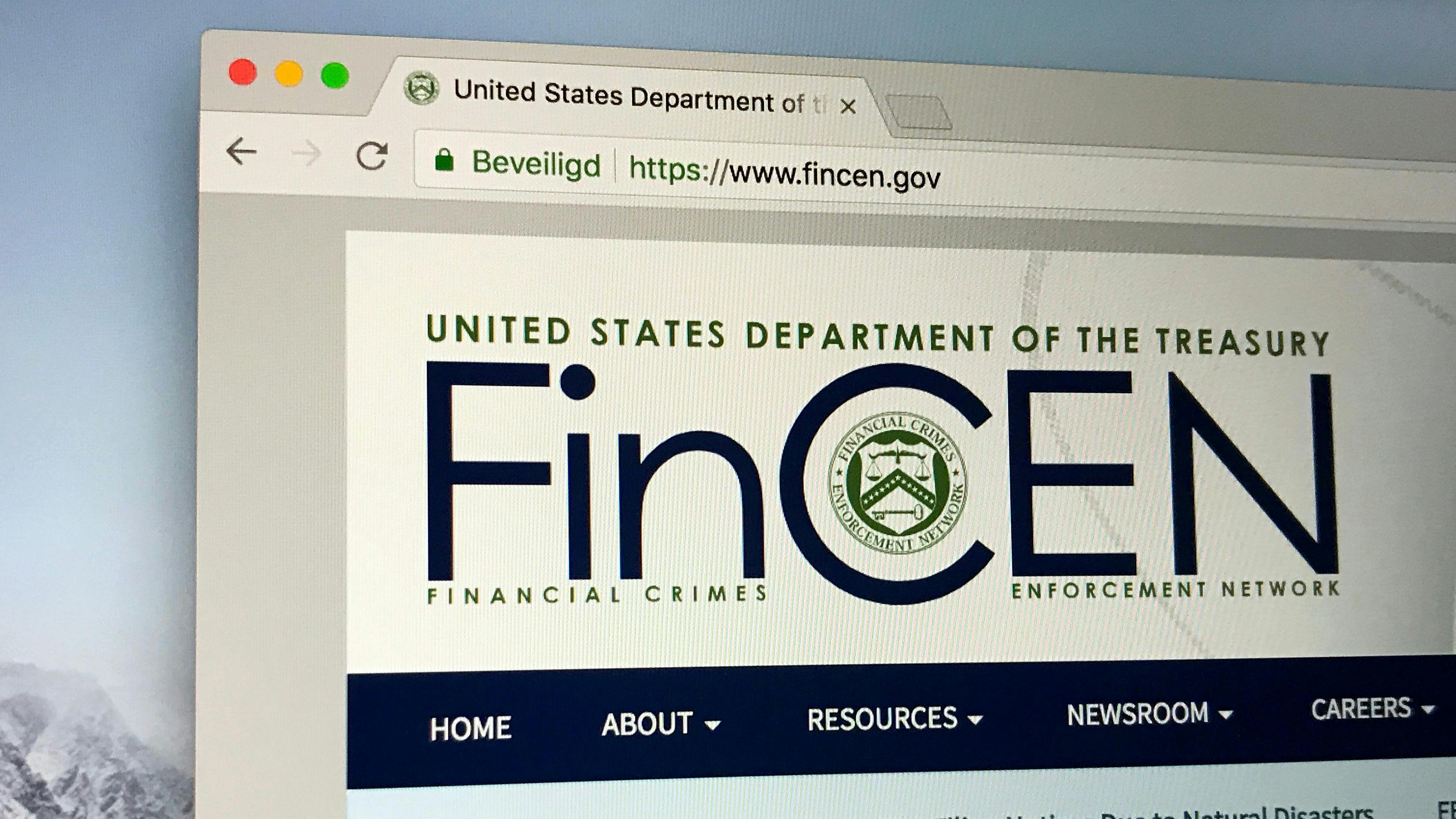 FinCEN homepage