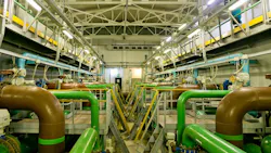 Inside a modern wastewater treatment plant.