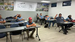 Back to class—students on the first day at the new Workforce Development Center.