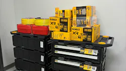 Tools and equipment donated by DeWalt in the new carpentry lab.