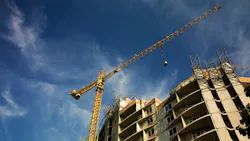 Crane at construction site.