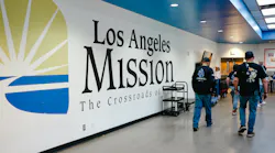 The Los Angeles Mission provides showers, restrooms, meals, clean water and other essential services to people experiencing homelessness.