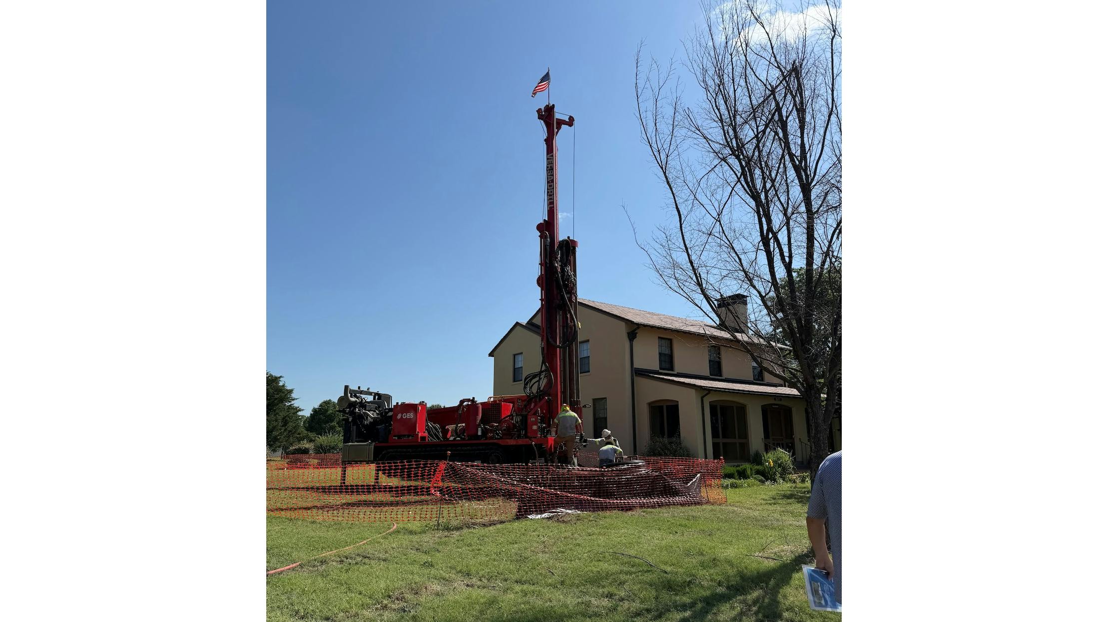 Drilling a geothermal well for the Fort Sill project.
