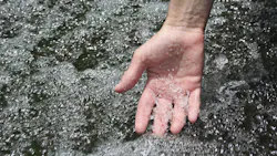 hand in clean water