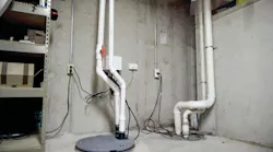 The installed SFA Saniflo Sanipit 24 GR CB Grinder Pump system.