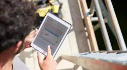 Signature on a tablet at a job site.