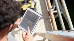 Signature on a tablet at a job site.