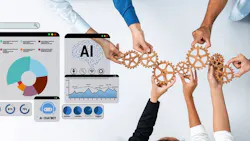 collaboration, artificial intelligence and technology concept