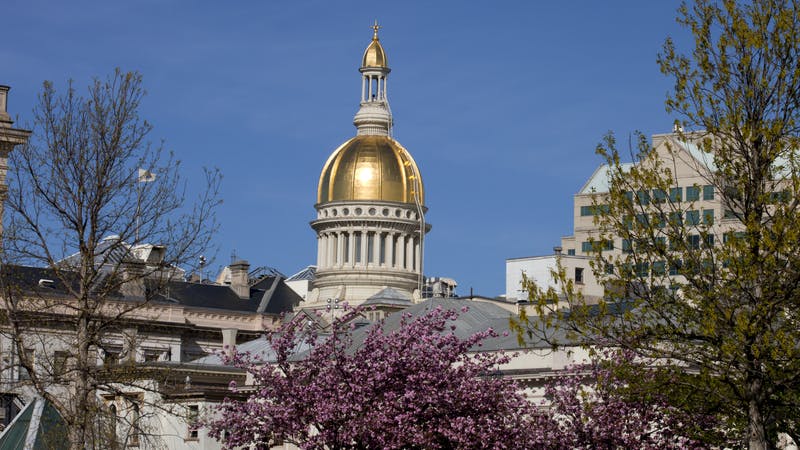 Dome of the New Jersey state capitol building in Trenton.