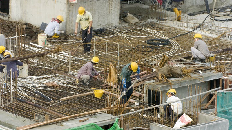 workers on a construction site