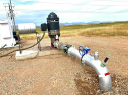 A municipal well in operation.