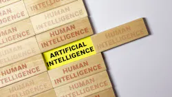 AI intelligence vs human intelligence concept art