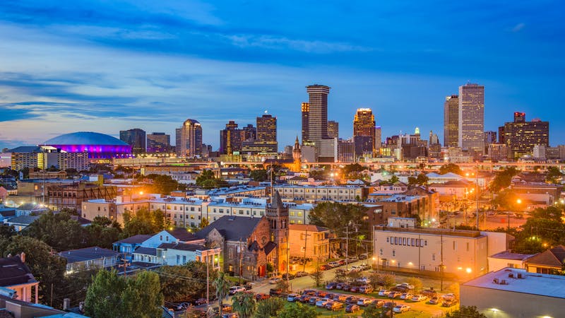 City skyline of New Orleans, LA.
