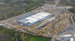 Aerial view of a data center under construction.