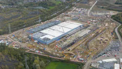 Aerial view of a data center under construction.