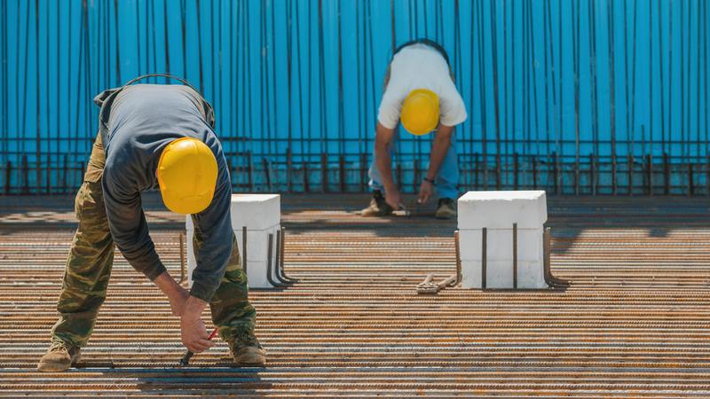 construction workers at work