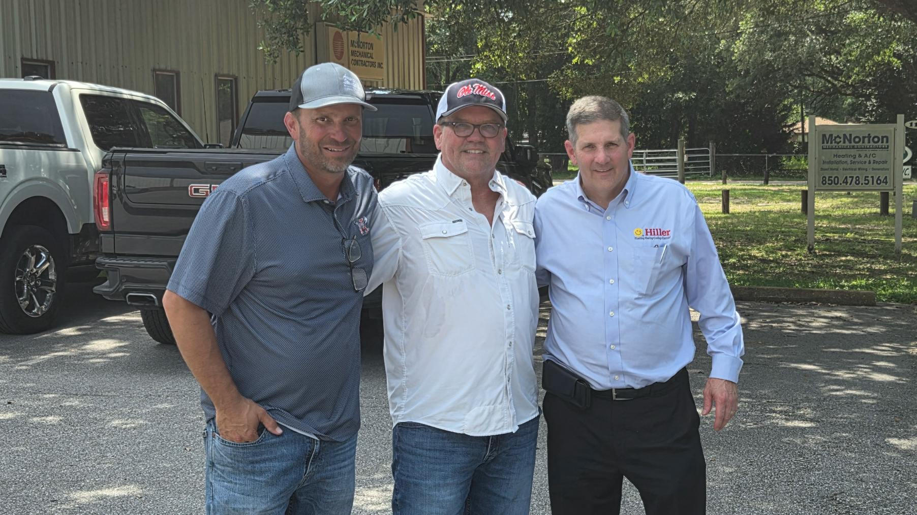 Sean Kelly and Derrick Rushnell, McNorton Mechanical Owners, and Jimmy Hiller, Hiller LLC Owner.