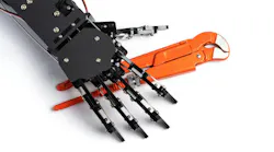 robotic hand reaching for a plumbing wrench