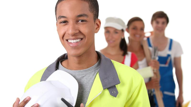 Young people wearing PPE