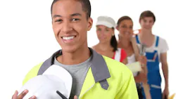 Young people wearing PPE