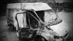 burnt out stolen van