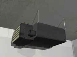 A rendering of one of the fan-powered induction units in place.