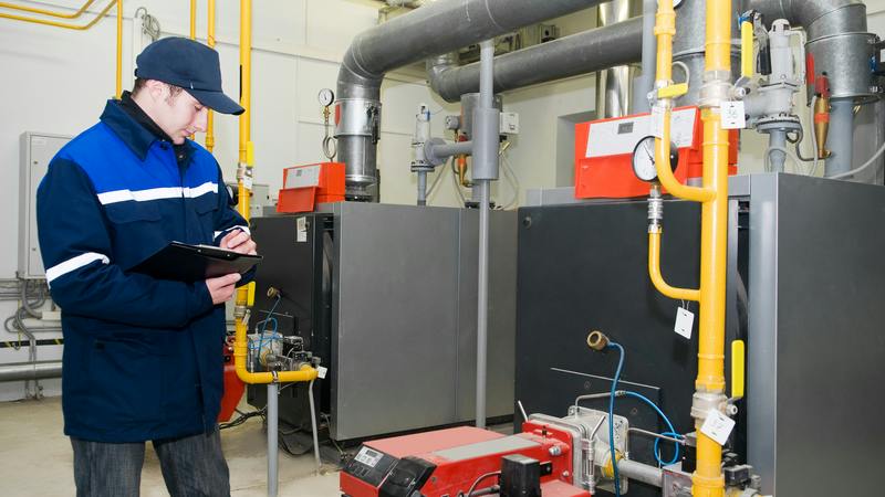 an engineer in the boiler room