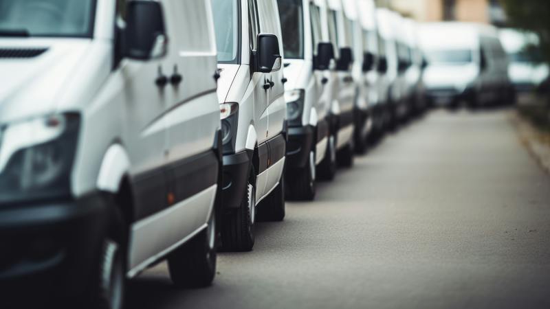 line of fleet vehicles