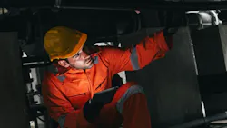 maintenance worker with tablet computer