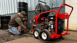 The JM-3055 has the highest flow rate available without requiring a holding tank, driven by a 480 cc engine with electric start.