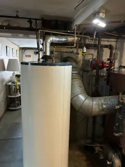 A view of the storage tank.