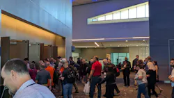 Attendees arriving at the Awards Breakfast at the Oklahoma City Convention Center.