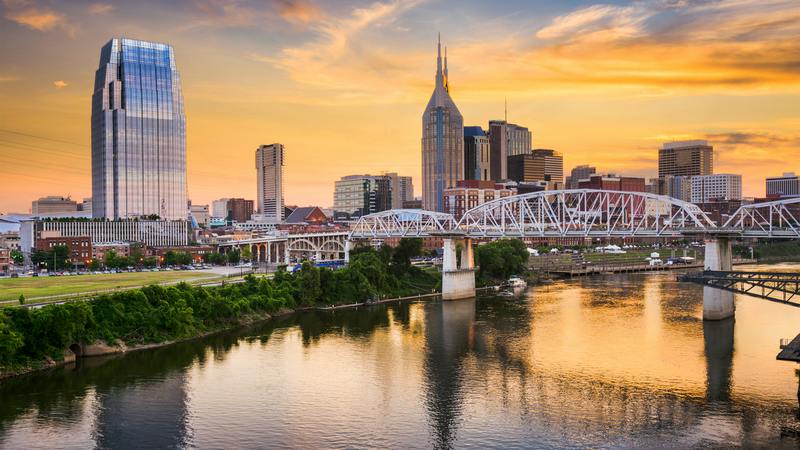 Skyline of downtown Nashville, TN.