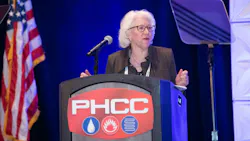Cindy Sheridan addresses the PHCC National Association.