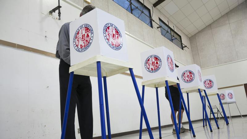 Citizens vote in Oak View, CA.