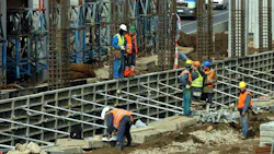 construction workers on a job site.